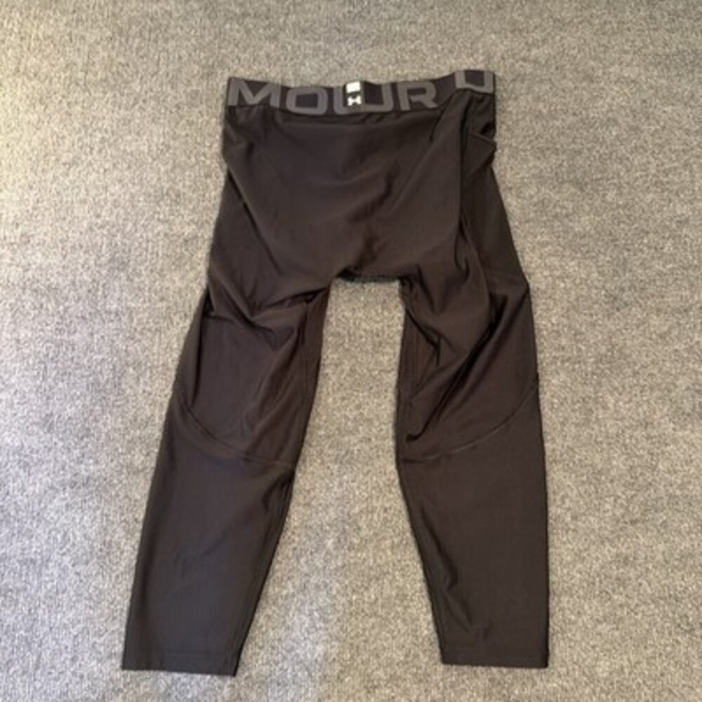 Under Armour Men's Heatgear 3/4 Legging Compression Pants Black Large #166 - Picture 6 of 7